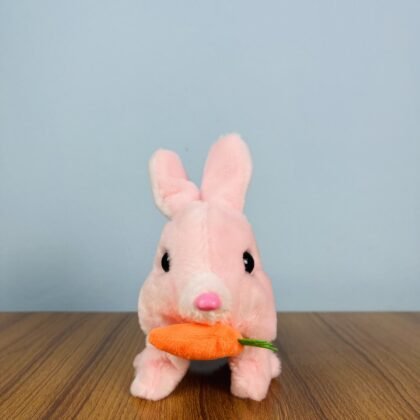 Pink Rabbit Plush Toy with Carrot